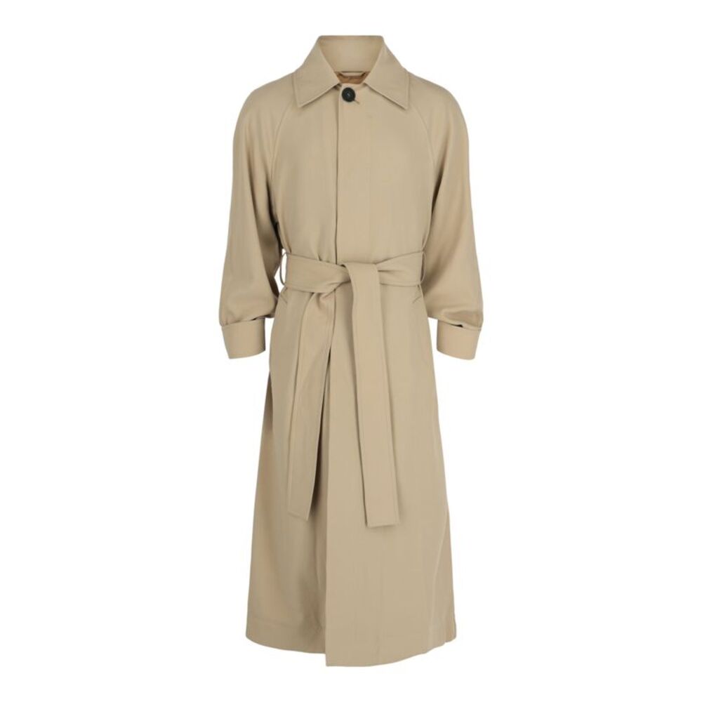 Ferragamo Wool Trench Coat Beige Mens